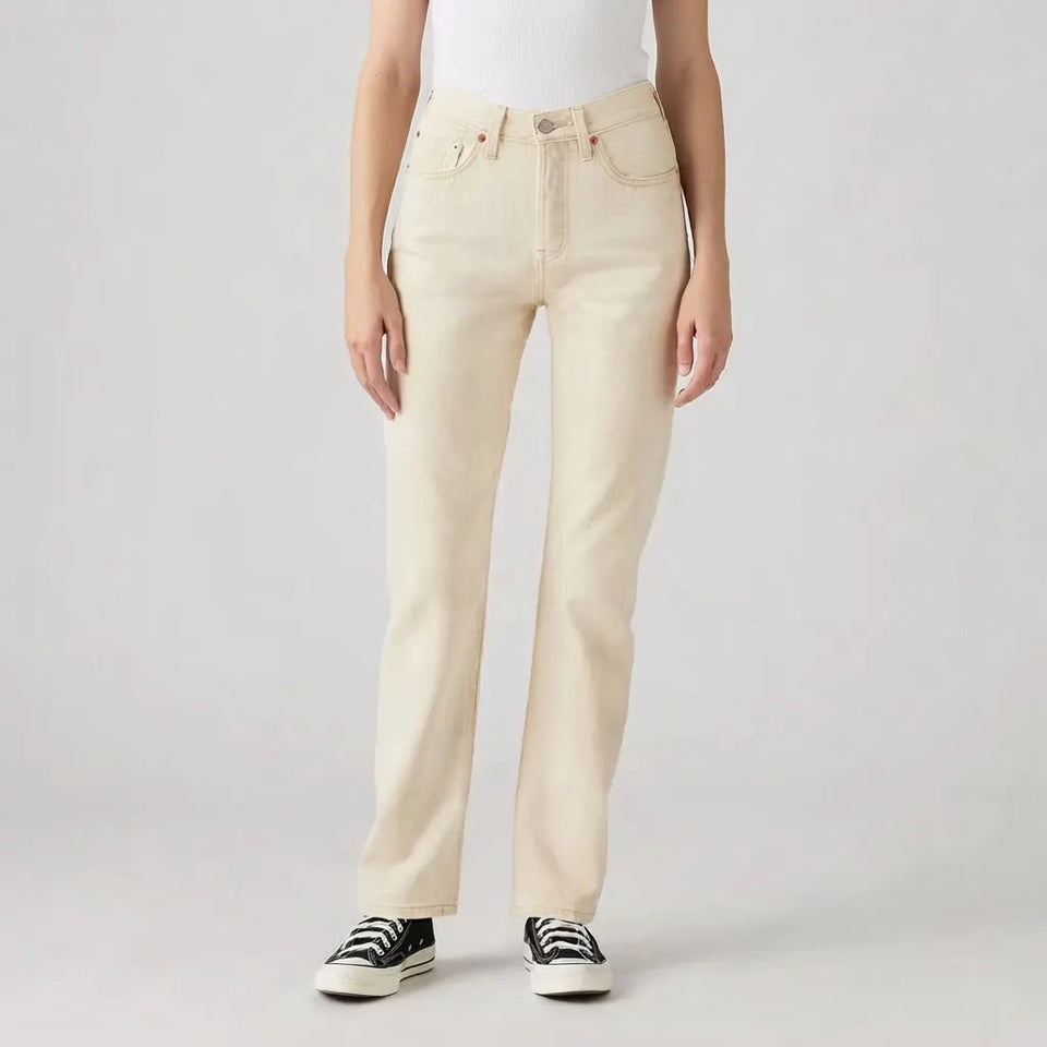 Levi's Women's Beige High-Rise 501 Jeans