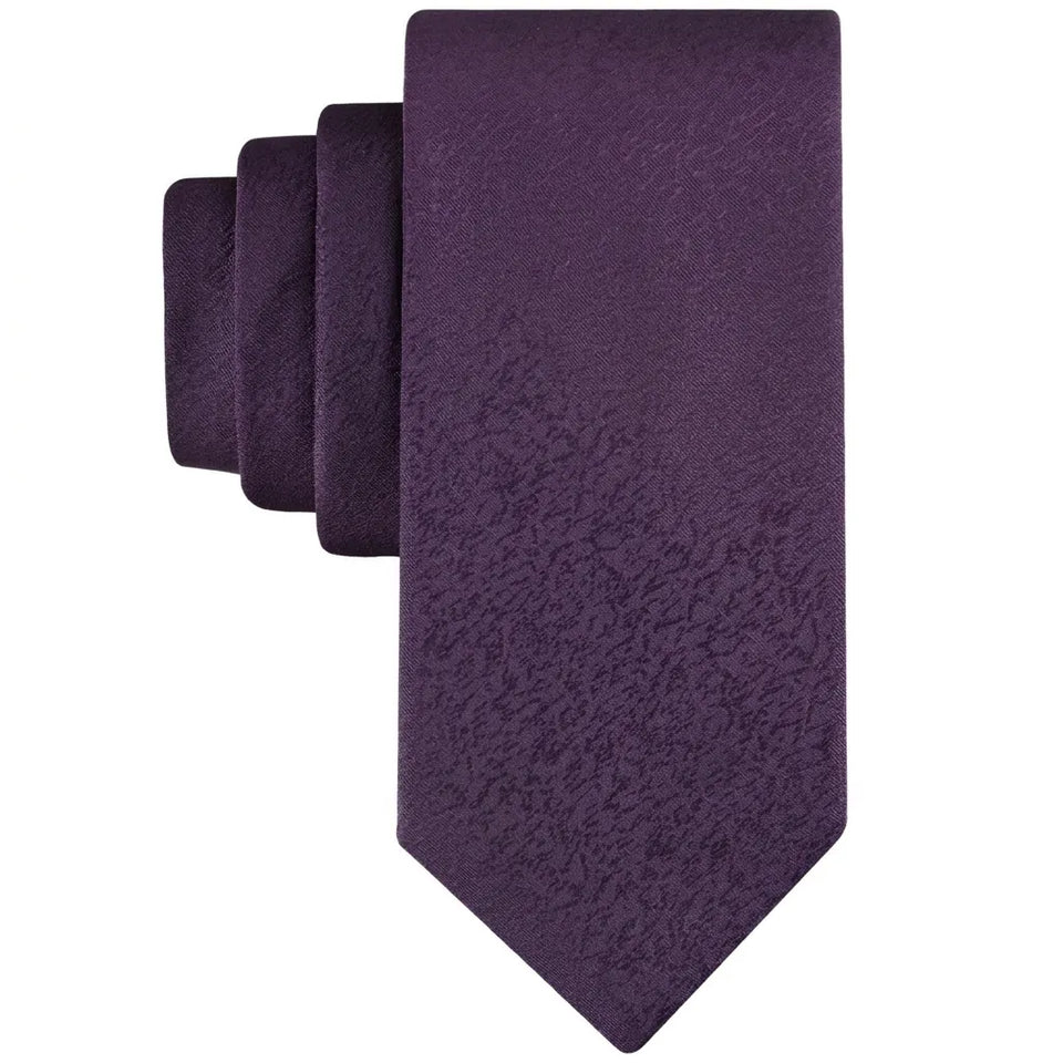 Calvin Klein Men's Dark Plum Zuba Tonal Botanical Neckties