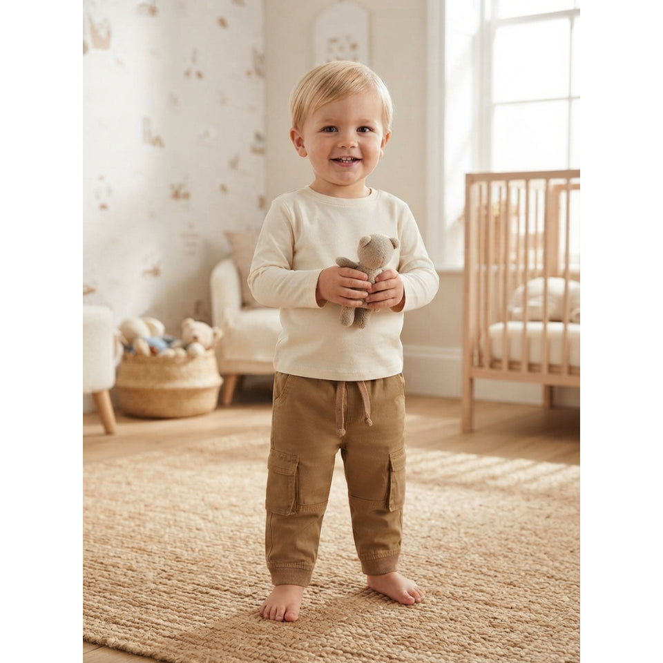 Sinsay Boy's Khaki Cargo With Pockets Jogger