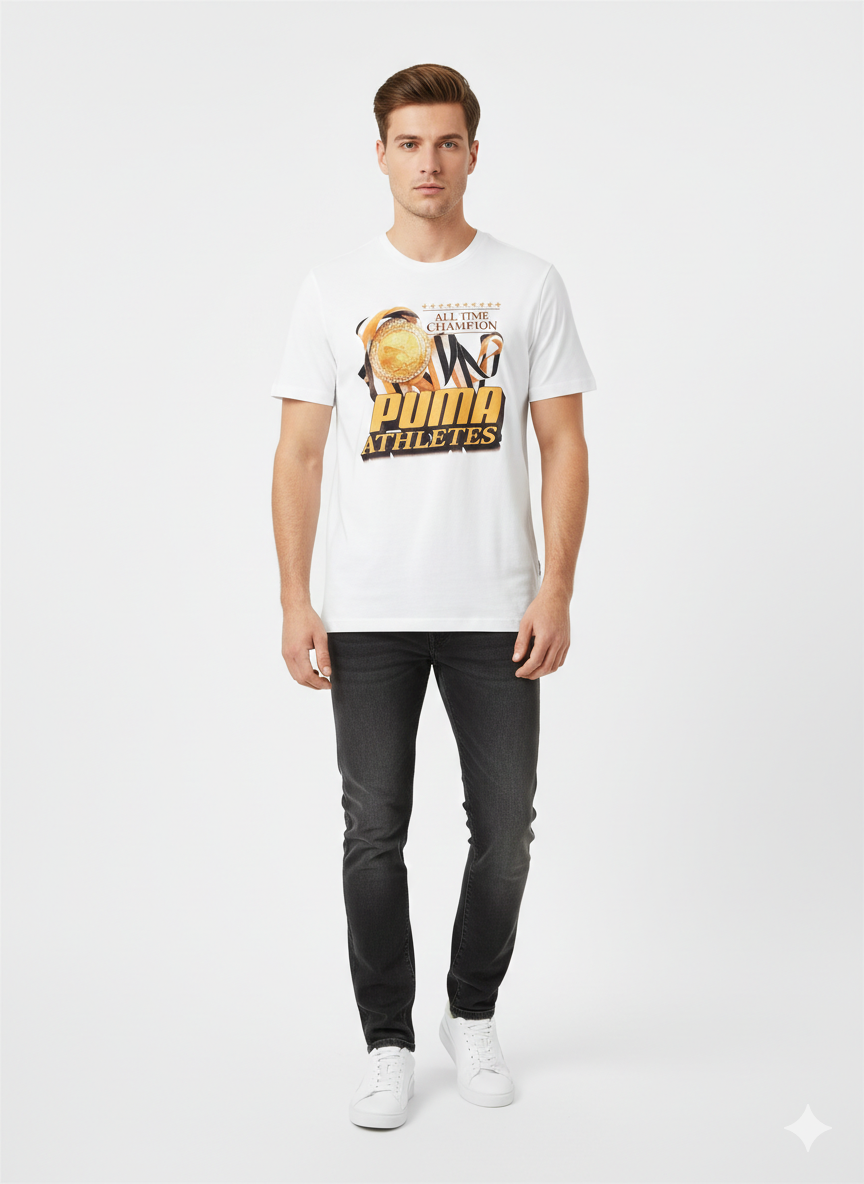 Puma Men’s White All Time Champion Graphic T-Shirt | Puma in Lebanon