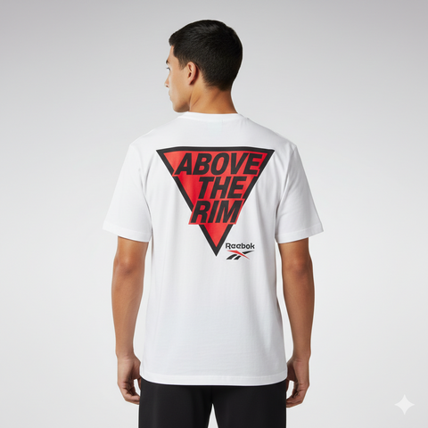 Reebok Men's White  Graphic Basketball T-shirt | Reebok in Lebanon