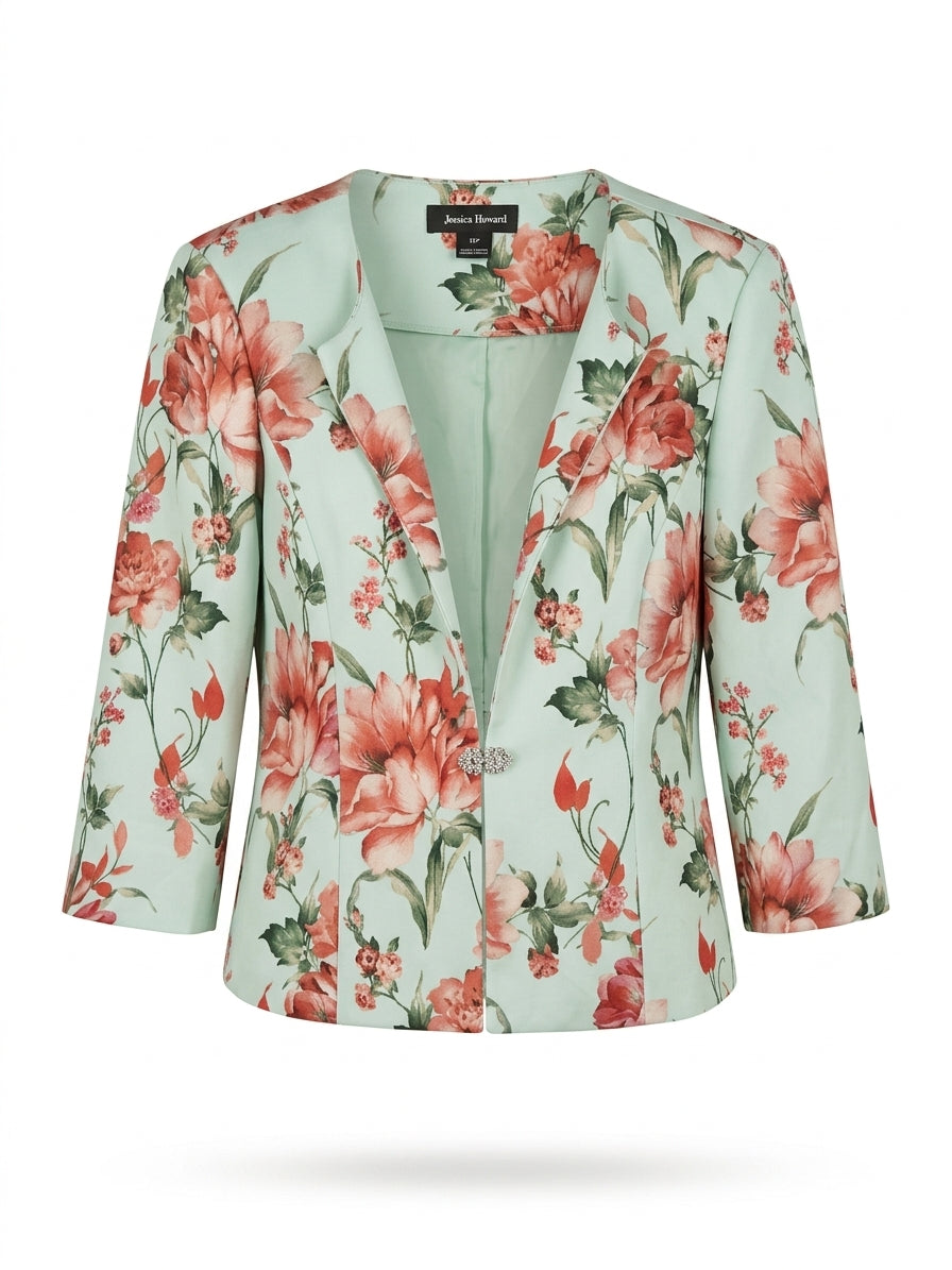 Jessica Howard Women's green Floral-Print blazer | Jessica Howard In Lebanon