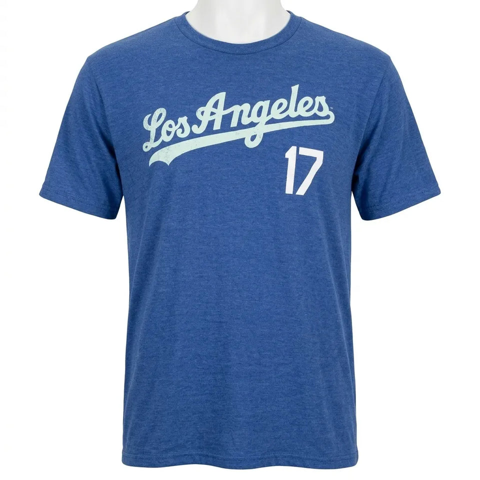 Majestic Men's Blue Ohtani #17 Los Angeles Dodgers T-Shirt