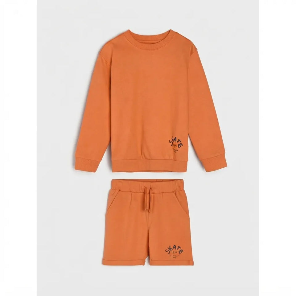 Sinsay Boy's Orange "Skate" Sweatshirt and Short Set