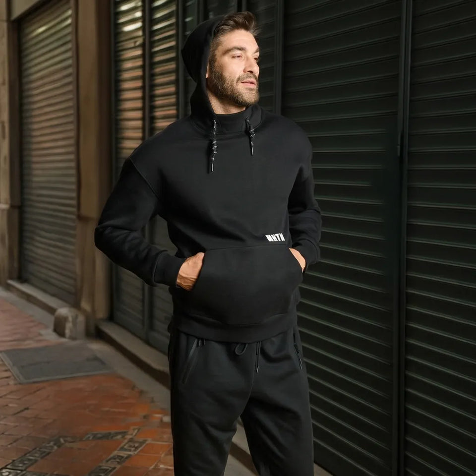 Sinsay Men's Black Kangaroo Pocket Hoodie