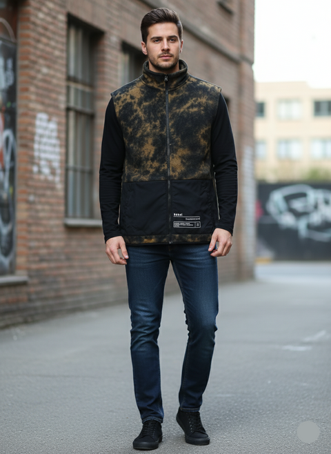 Rebel Men's Multicolor Zip Up Vest |Rebel In Lebanon