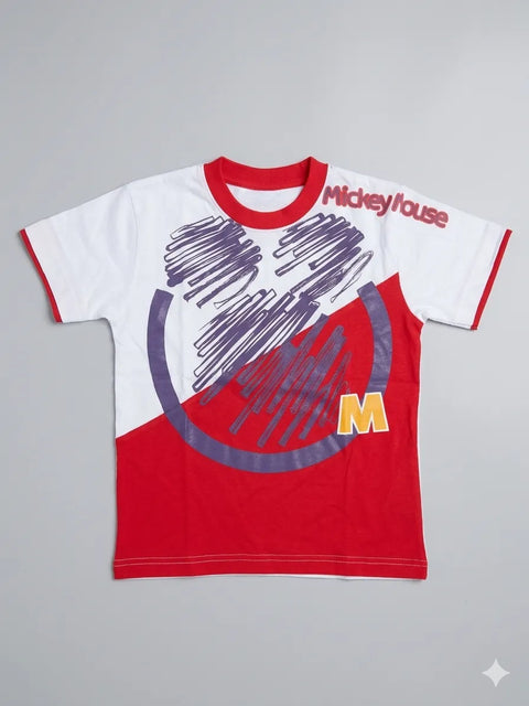 Disney Boy's Red /White Large Graphic Printed T-Shirts    | Disney  in Lebanon