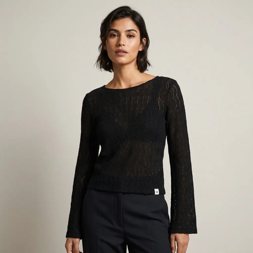 Sinsay Women's Black Lace Blouse