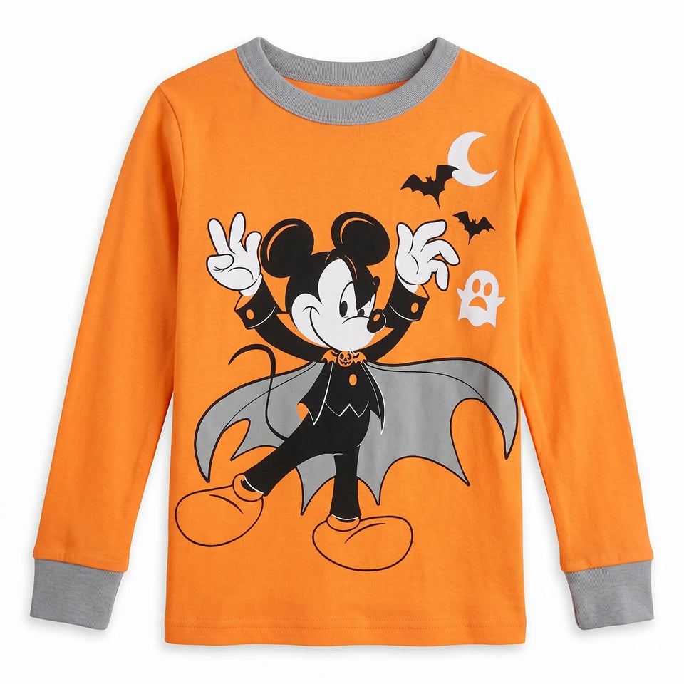 Disney Boy's Orange Mickey Printed Long Sleeve Blouse|Disney In Lebanon