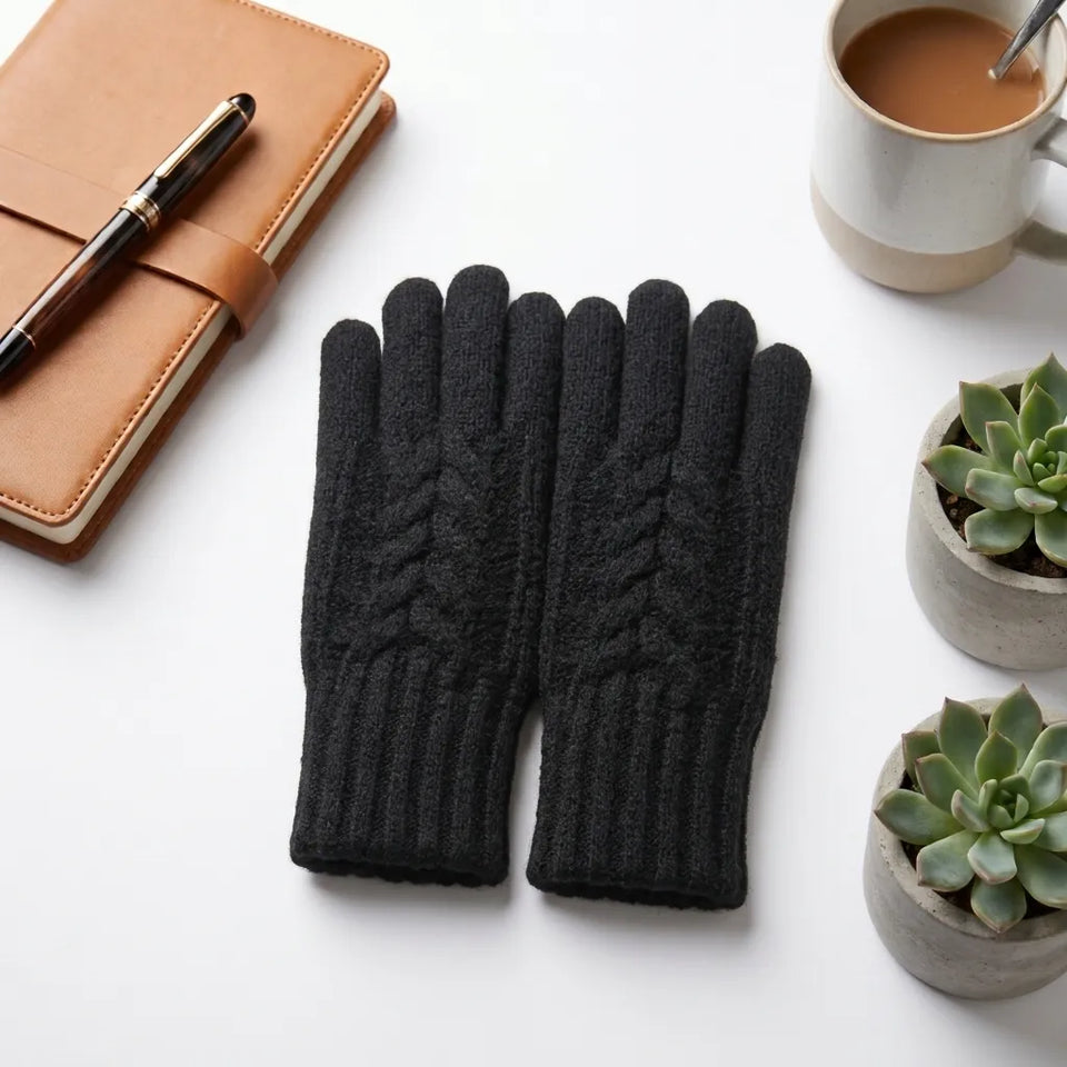 Style & Co Women's Black Knit Tech Gloves