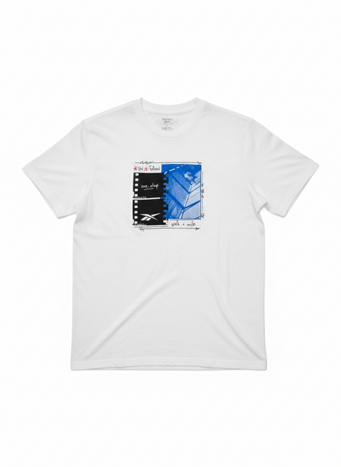 Reebok Men's White Graphic Print T-Shirt | Reebok in Lebanon