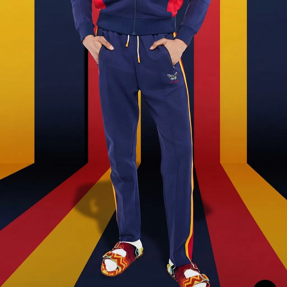 Agtawh Men's Navy Multi Striped fit Sweatpants