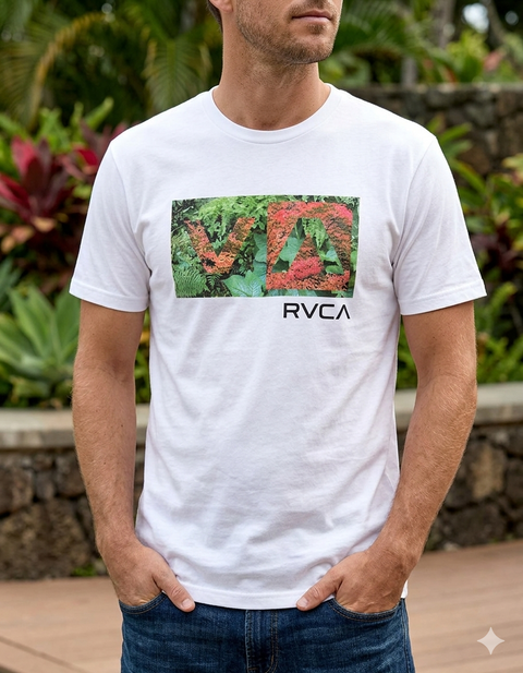 RVCA Men's White Regular Fit Balance Box Short Sleeve T-Shirt|RVCA In Lebanon