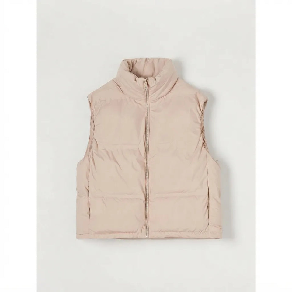Sinsay Women's Beige Puffer Vest
