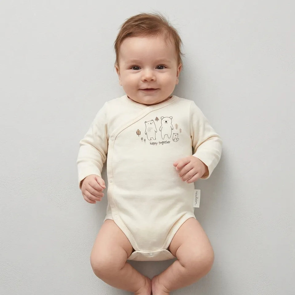 Sinsay Baby Boy's Cream Chest Printed Bodysuit