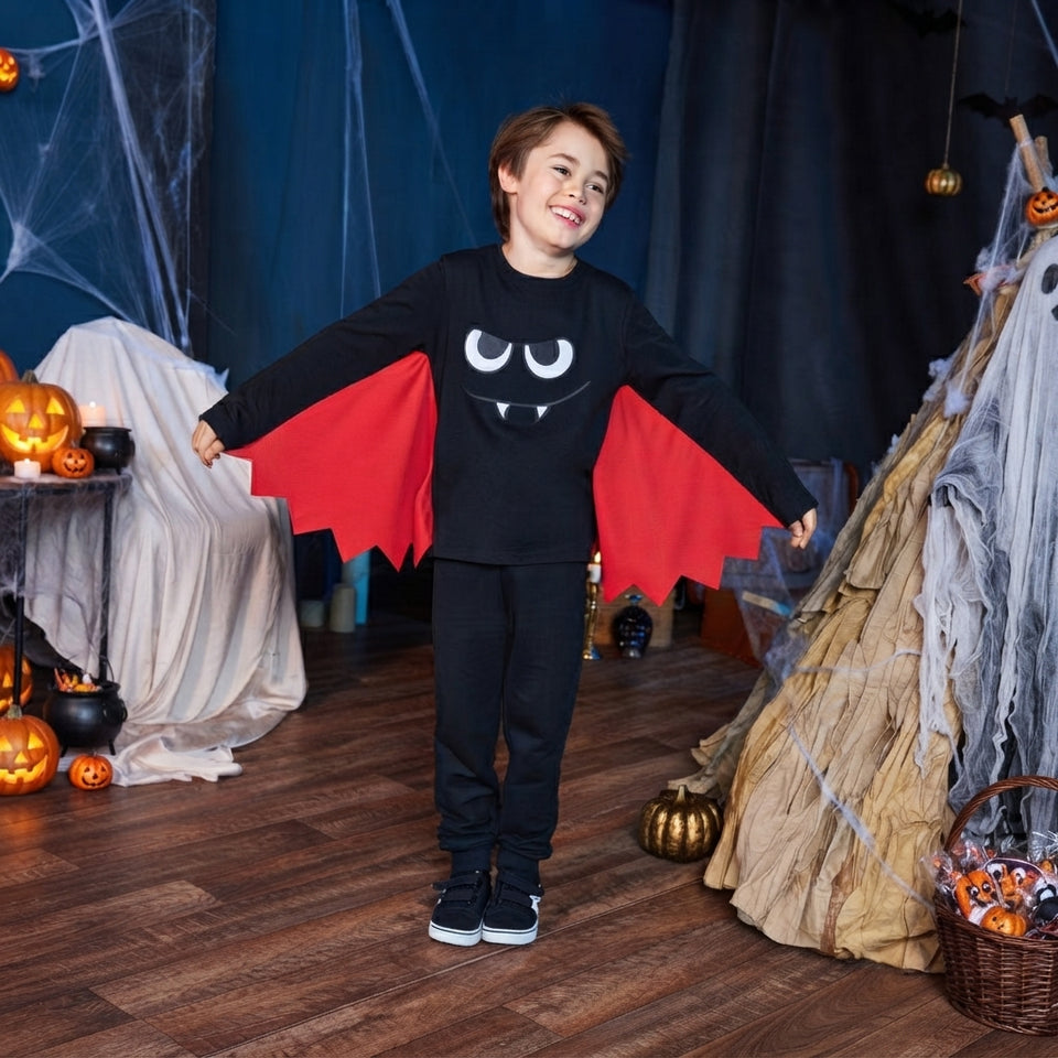 Sinsay Boy's Black Halloween Long Sleeve Blouse