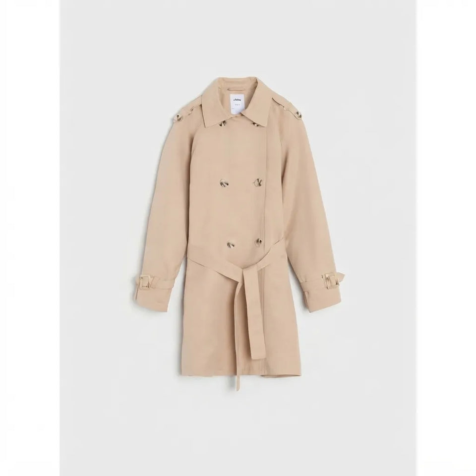 Sinsay Girl's Beige Double Breasted Trench Coat