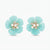 On 34th Women's Light Blue Flower-Shaped Stud Earrings