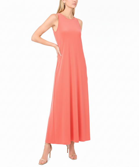 Vince Camuto Women's Coral Sleeveless Keyhole-Back Crewneck Maxi Dress|Vince Camuto In Lebanon