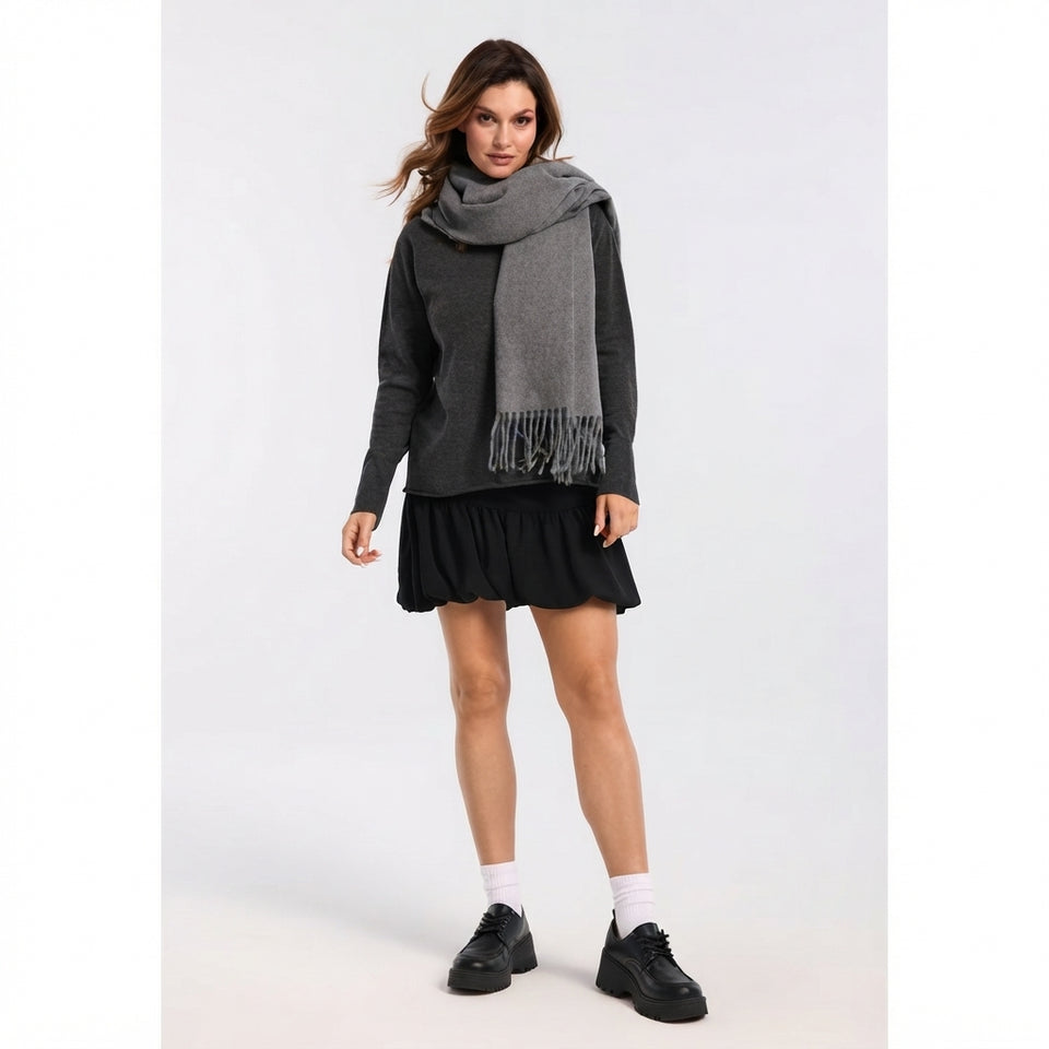 Sinsay Women's Dark Grey Mock Neck Blouse