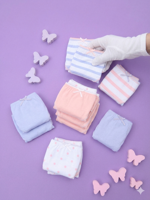 Sinsay Girls Pink & Blue Stripes and Polka Dots Briefs 7-Pack | Sinsay in Lebanon