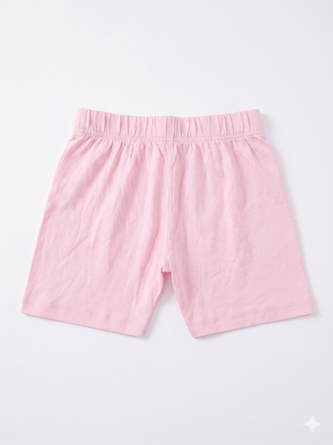 Disney Girls Pink Elastic Waistband Solid Shorts | Disney in Lebanon