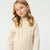Sinsay Girl's Cream Cable Knit Mock Neck Sweater