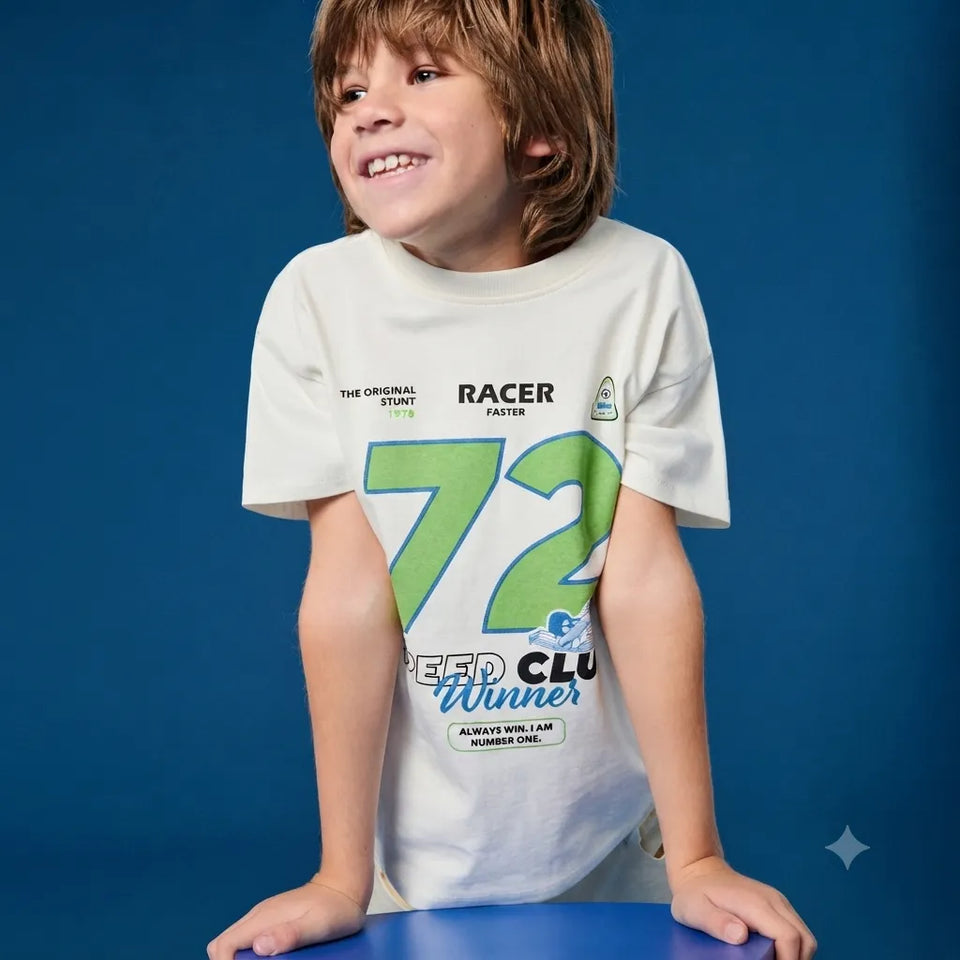Sinsay Boy's White Printed Short Sleeve T-Shirt