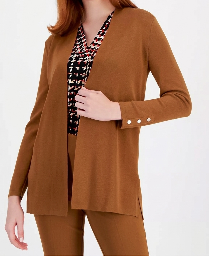 Anne Klein Women Brown Warm Ginger Open-Front Cardigan Set | Anne Klein in Lebanon