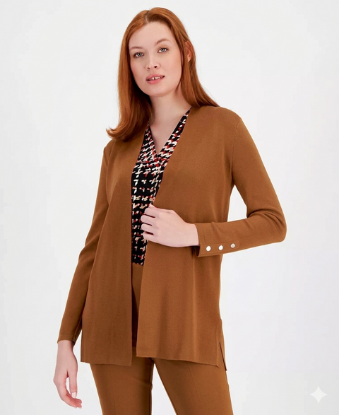 Anne Klein Women Brown Warm Ginger Open-Front Cardigan Set | Anne Klein in Lebanon