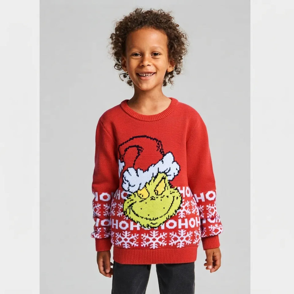 Sinsay Boy's Red Grinch Graphic Knit Sweater