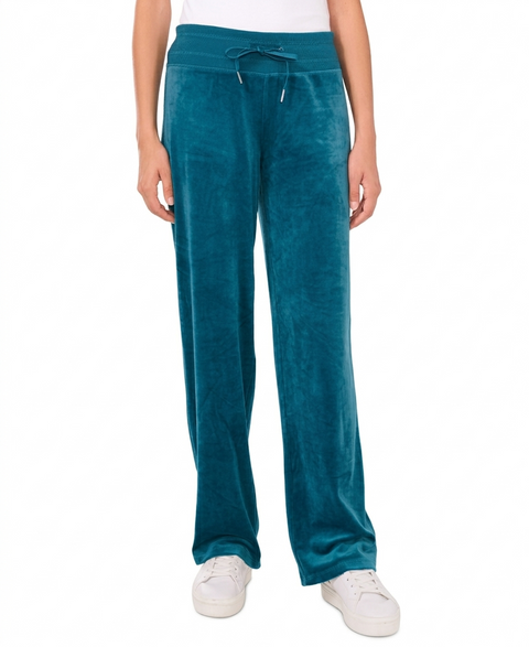 Vince Camuto Women's Teal Velour Drawstring-Waist Straight-Leg Pants|Vince Camuto In Lebanon