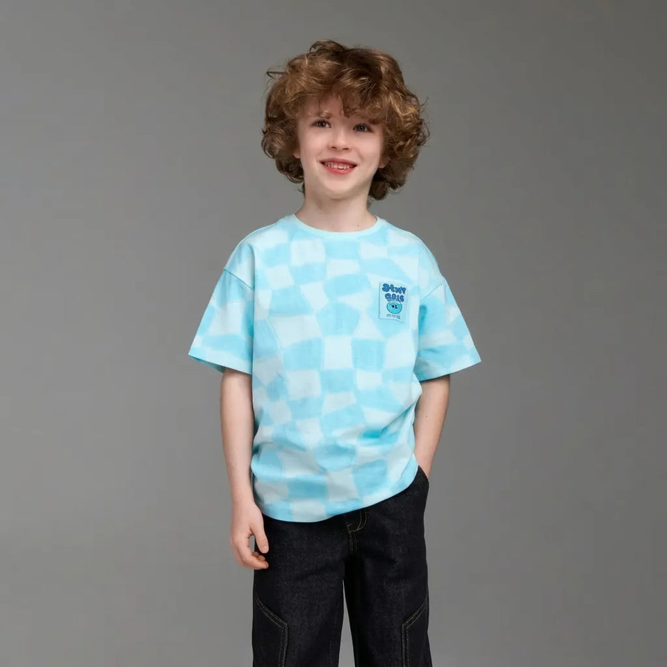 Sinsay Boy's Multi Blue Chest Printed T-Shirt