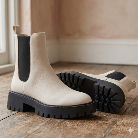 Michael Kors Women's White Leather Howler Chelsea Boots | Michael Kors in Lebanon