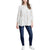 Fever Women's Ivory Striped 3/4 Sleeve Peplum  Blouse