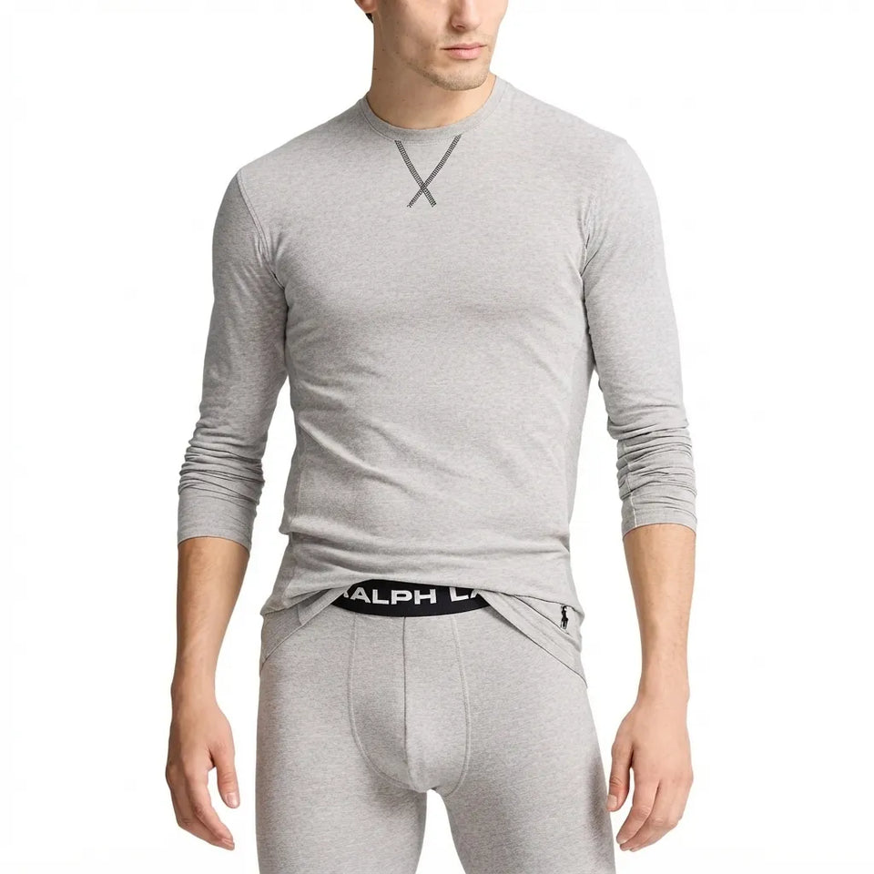 Polo Ralph Lauren Men's Gray Crew Neck Long Sleeve Blouse