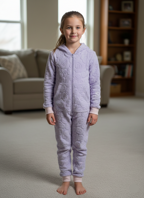Cat & Jack Girl's Lilac Smiley Embossed Union Overall |Cat & Jack In Lebanon