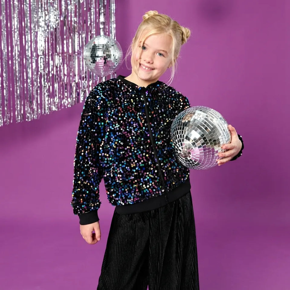 Sinsay Girl's Black Colorful Sequin Jacket