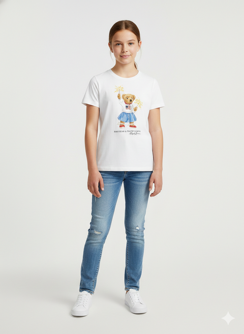 Polo Ralph Lauren Girls White Polo Bear Graphic T-Shirt | Polo Ralph Lauren in Lebanon