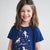 Sinsay Girl's Navy Magic Unicorns Printed Cropped T-Shirt