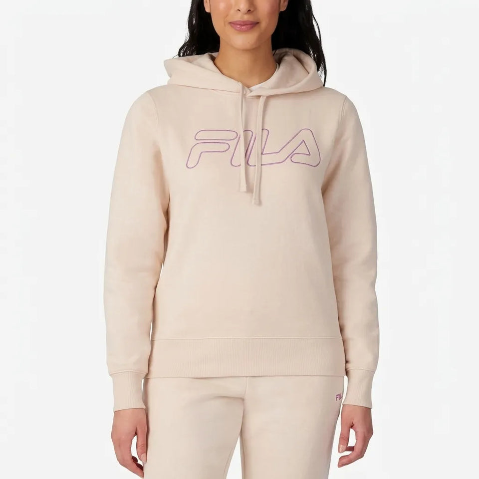 Fila Women's Beige Fleece Pullover Hoodie