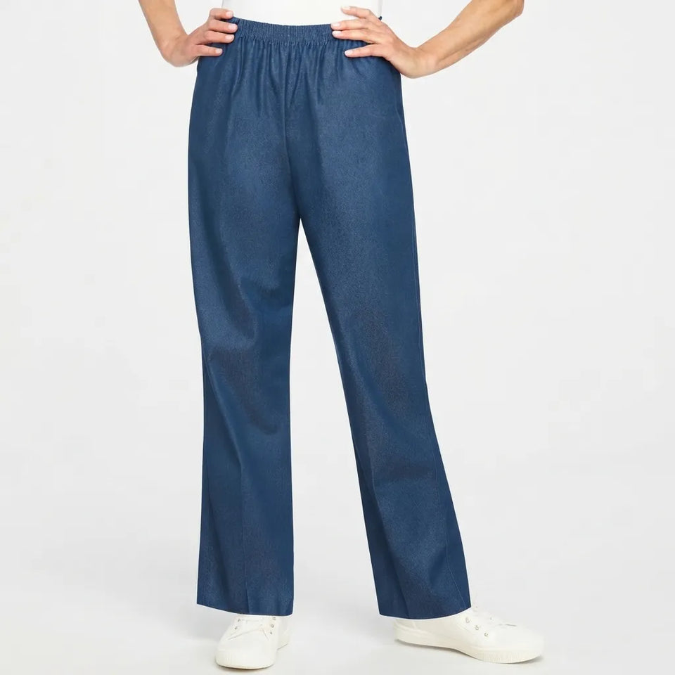 Alfred Dunner Women's Dark Blue Plus-Size Denim Pants