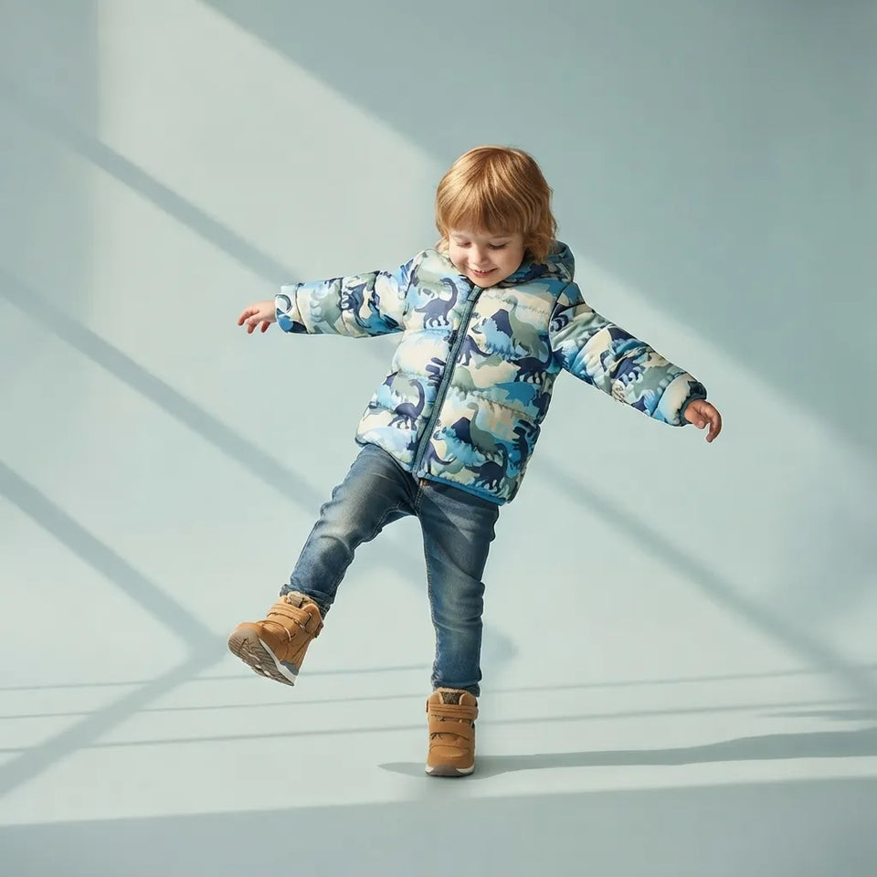 Sinsay Baby Boy's Blue & Green Dinosaur Camouflage Pattern Hooded Jacket