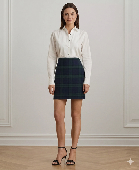 Lauren Ralph Lauren Women's Navy & Green Petite Plaid Mini Skirt | Lauren Ralph Lauren in Lebanon