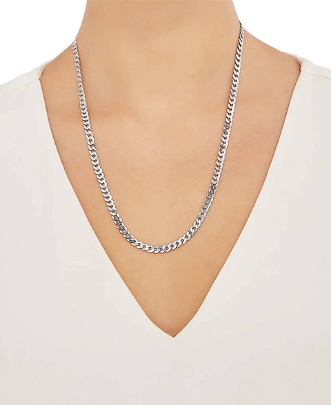 Giani Bernini Women's Silver Flat Curb Link Chain Necklace| Giana Bernini In Lebanon