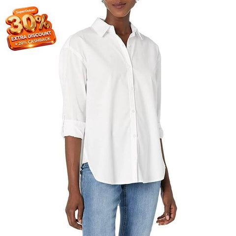 Gloria Vanderbilt Women's White Long Sleeve Shirt | Gloria Vanderbilt In Lebanon