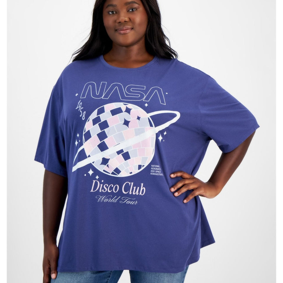 Grayson Threads Women's Navy Nasa Disco Club Graphic T-Shirt | Grayson Threads In Lebanon