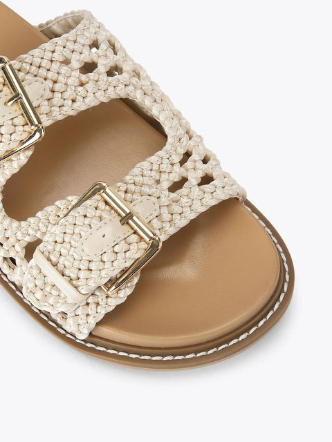 Universal Thread Women's Beige Kylie Woven Two Band Footbed Slipper |Universal Thread In Lebanon