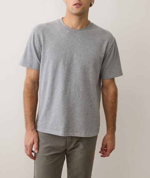 Marine Layer Men's Heather Grey Luxe 250 Relaxed T-Shirt | Marine Layer In Lebanon