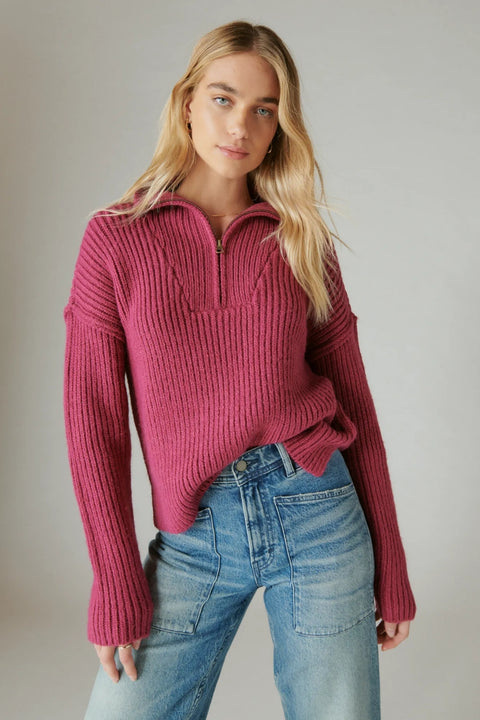 Lucky Brand Women's Purple Half Zip Pullover Sweater | Lucky Brand In Lebanon